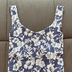 Floral Blue and White Bodysuit